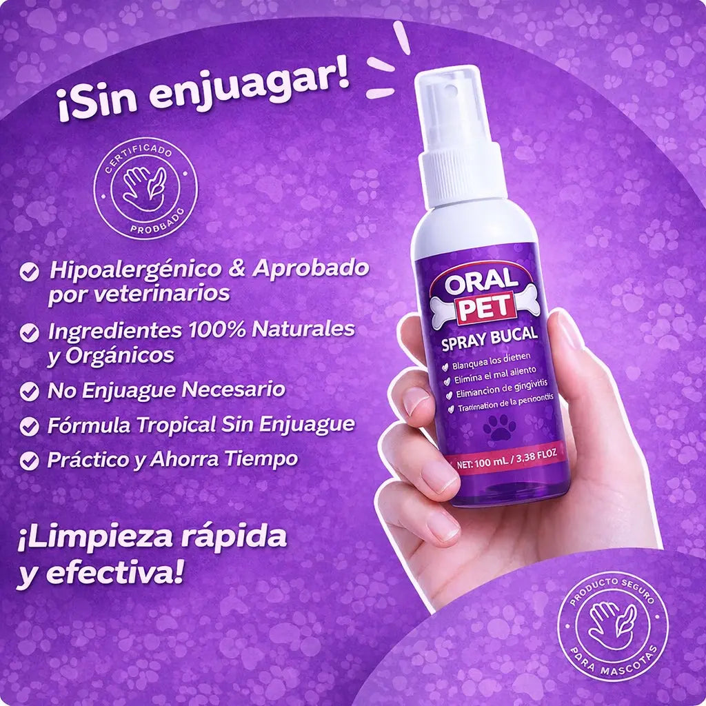 Oral Pet Spray - Limpiador para Mascotas 🦷