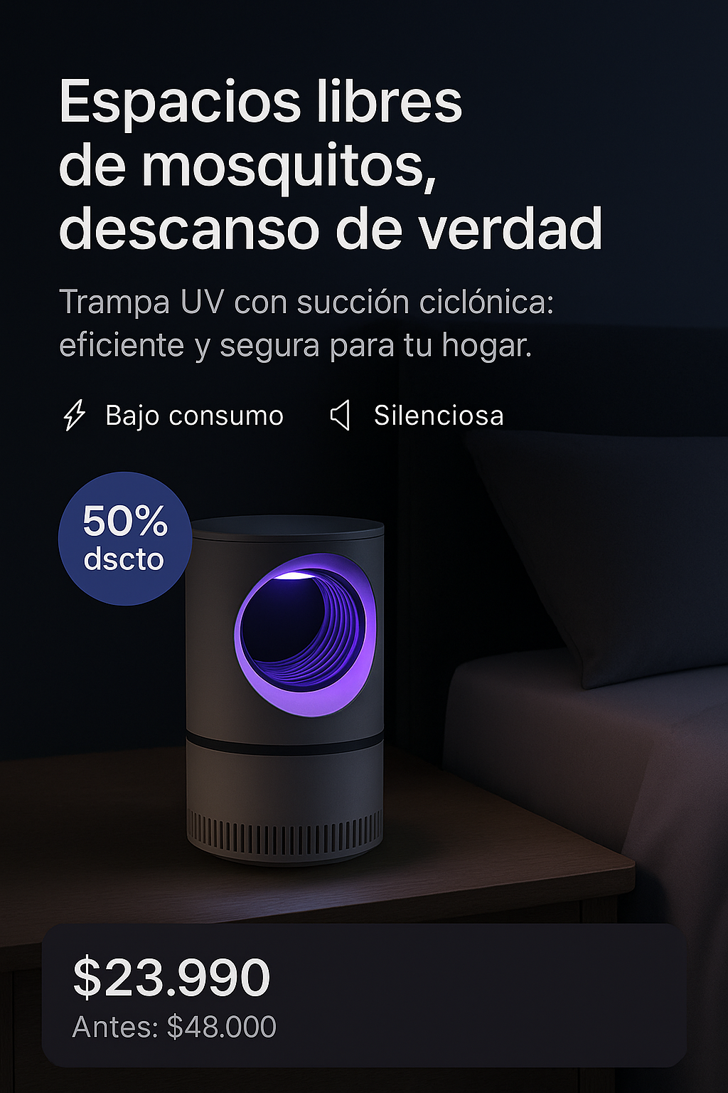 LÁMPARA LED ATRAPA MOSQUITOS ✅ EN OFERTA HASTA AGOTAR STOCK