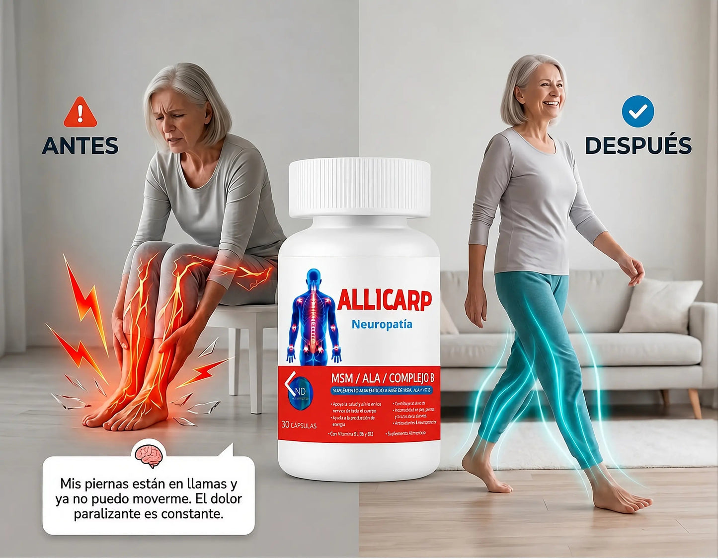 ALLICARP USA | ELIMINA HORMIGUEOS Y ENTUMESIMIENTOS